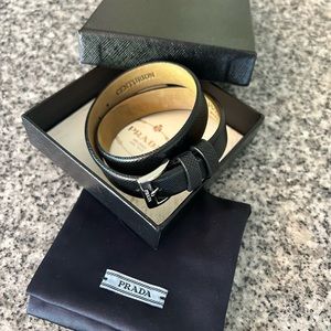 Genuine Prada Amex Centurion leather wrist wrap